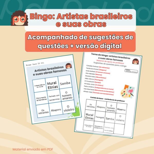 Artistas Brasileiros e suas obras: Bingo+Atividade - Imagem 3