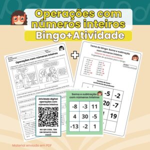 Operações com Números Inteiros: bingo+atividade