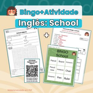 School (Vocabulário Escola) - Bingo+Atividade