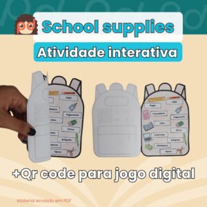 Atividade interativa: Mochilinha de Material Escolar (School Supplies) - Inglês