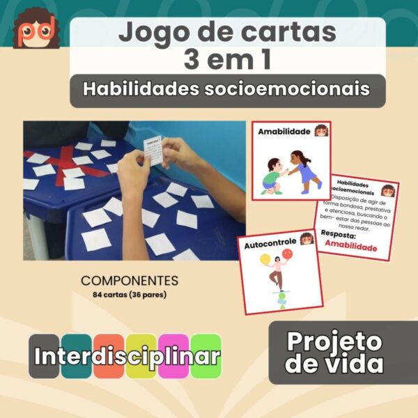 Projeto de vida: Jogo 3 em 1 das Habilidades socioemocionais