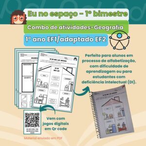 Eu no Espaço – Identidade e Cotidiano (1º Ano / Material Adaptado) - Combo de atividades-Geografia 1ºB